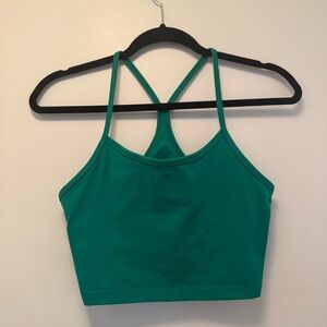 Aerie OFFLINE The Hugger Sports Bra Small Green Strappy Racerback Athletic Crop